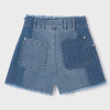 Mayoral              Two-Tone Denim Fringe Shorts - Blue