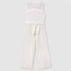 Mayoral              Lace Pleated Crepe Jumpsuit w/Front Tie - White