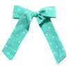 Be Girl Clothing           Eat Cake Long Tail  Bow - Teal Dots