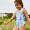 Pink Chicken          Hero 1pc Swimsuit - Blue Bell Field Floral