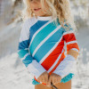 Oopsie Daisy          Teal Rainbow 1pc Long-Sleeve Rashguard Swimsuit