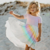 Oopsie Daisy          Hi-Lo Short-Sleeve Sundress - Pink Pastel Rainbow