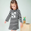 Mayoral      Hearts Galore Striped Knit Dress - Black / Ivory