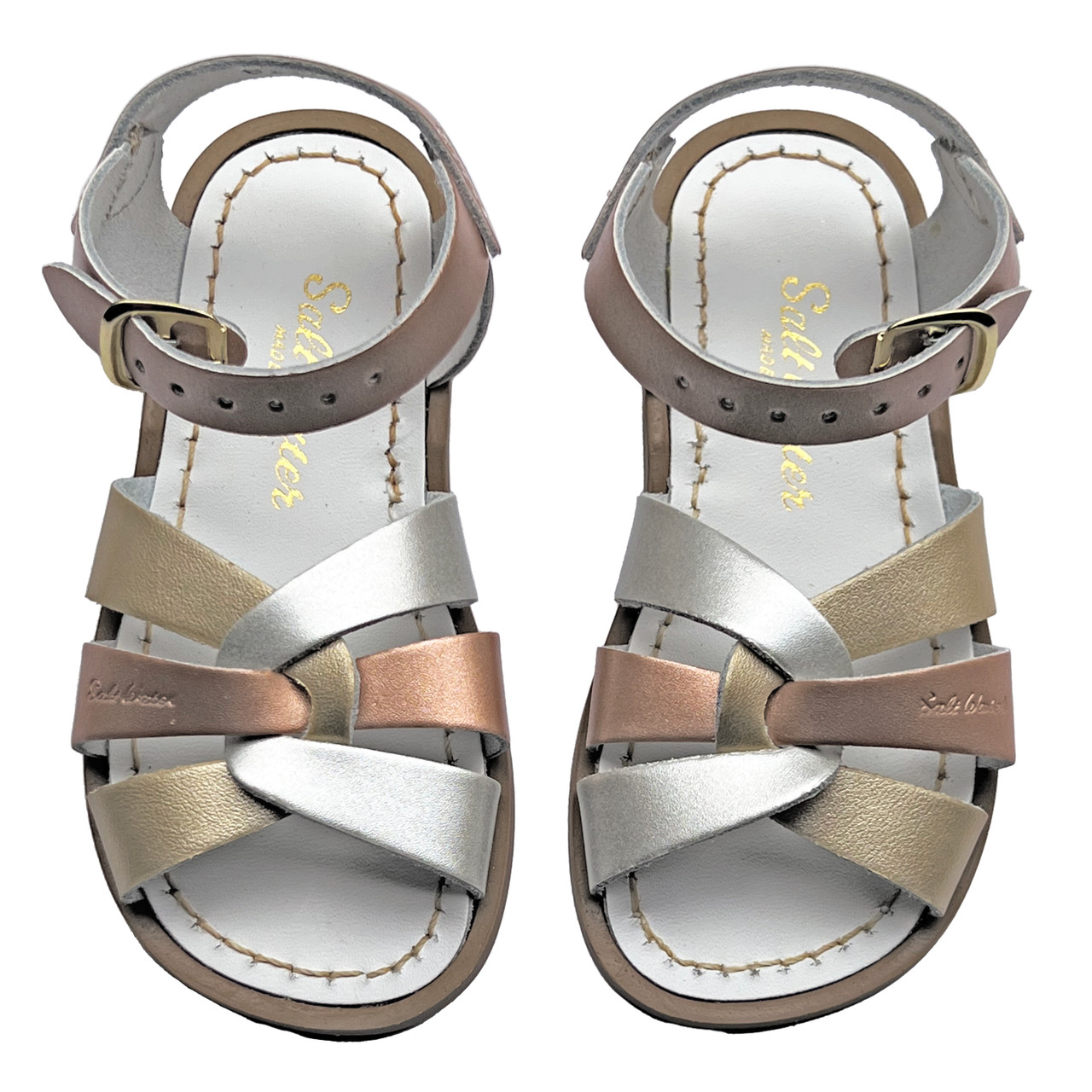 Buy Bonito Gold Flat Sandal for Girls (2-4.5 yrs) Online at Khadims |  65376565380