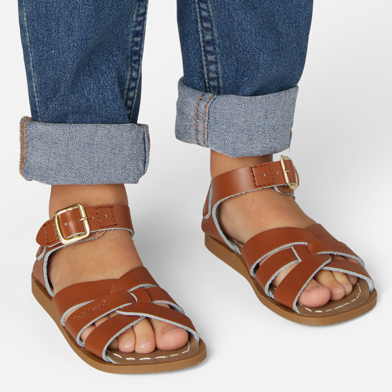 Salt Water Original Kid Sandals - Tan - Hook & Loop Velcro Closure!