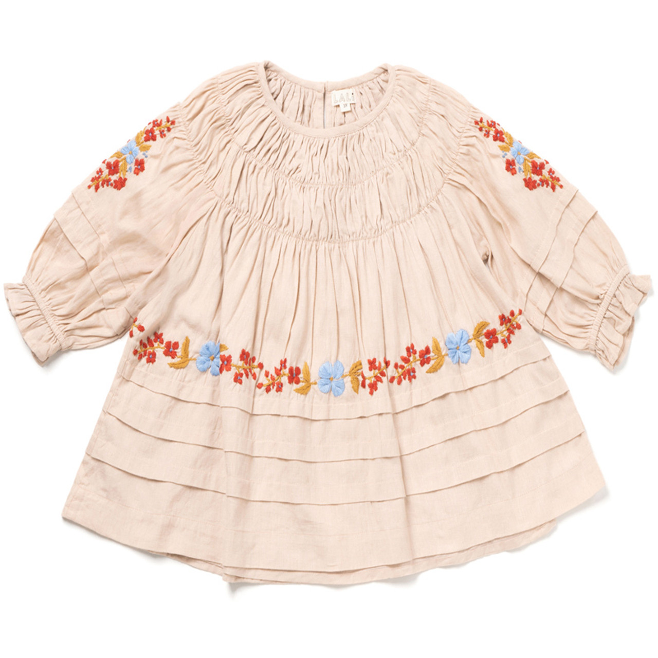 Lali Kids - Floral Embroidered Tulip Dress - Moonlight