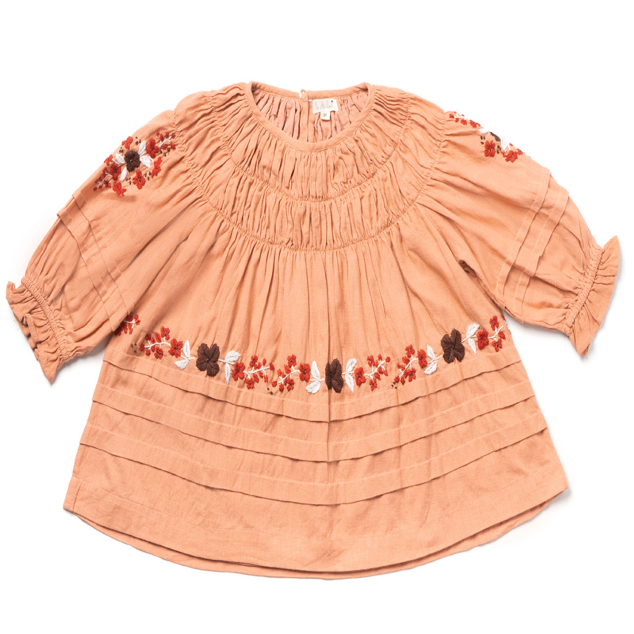 Lali Kids - Floral Embroidered Tulip Dress - Rose