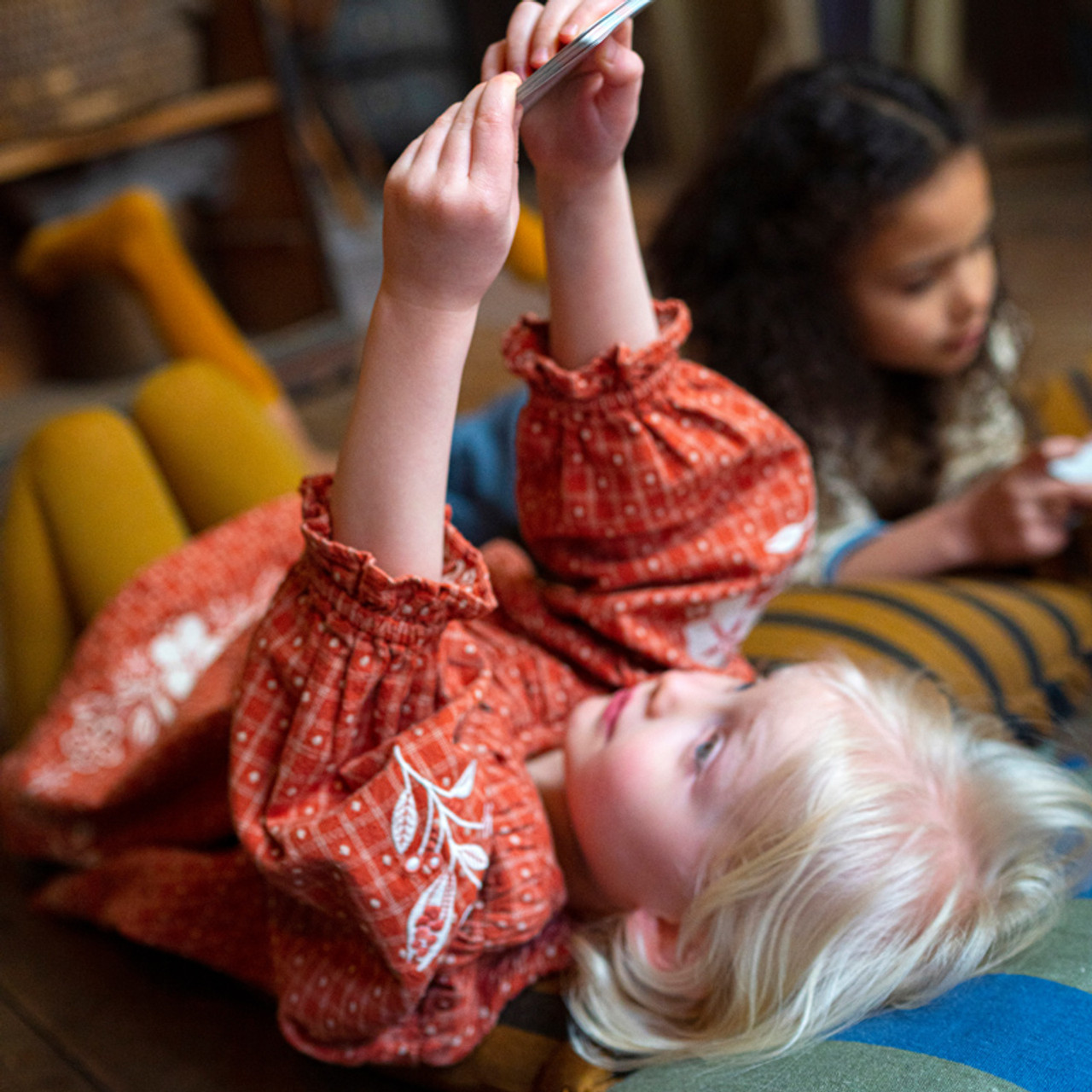 Lali Kids - Floral Embroidered Tulip Dress - Auburn