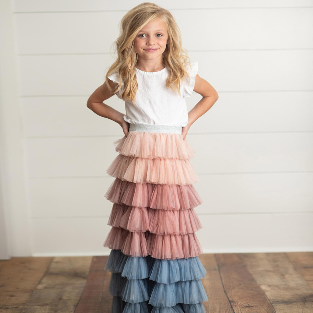 Oopsie Daisy Fancy Party Ombre Tiered Tulle Skirt - Multi - size 7/8