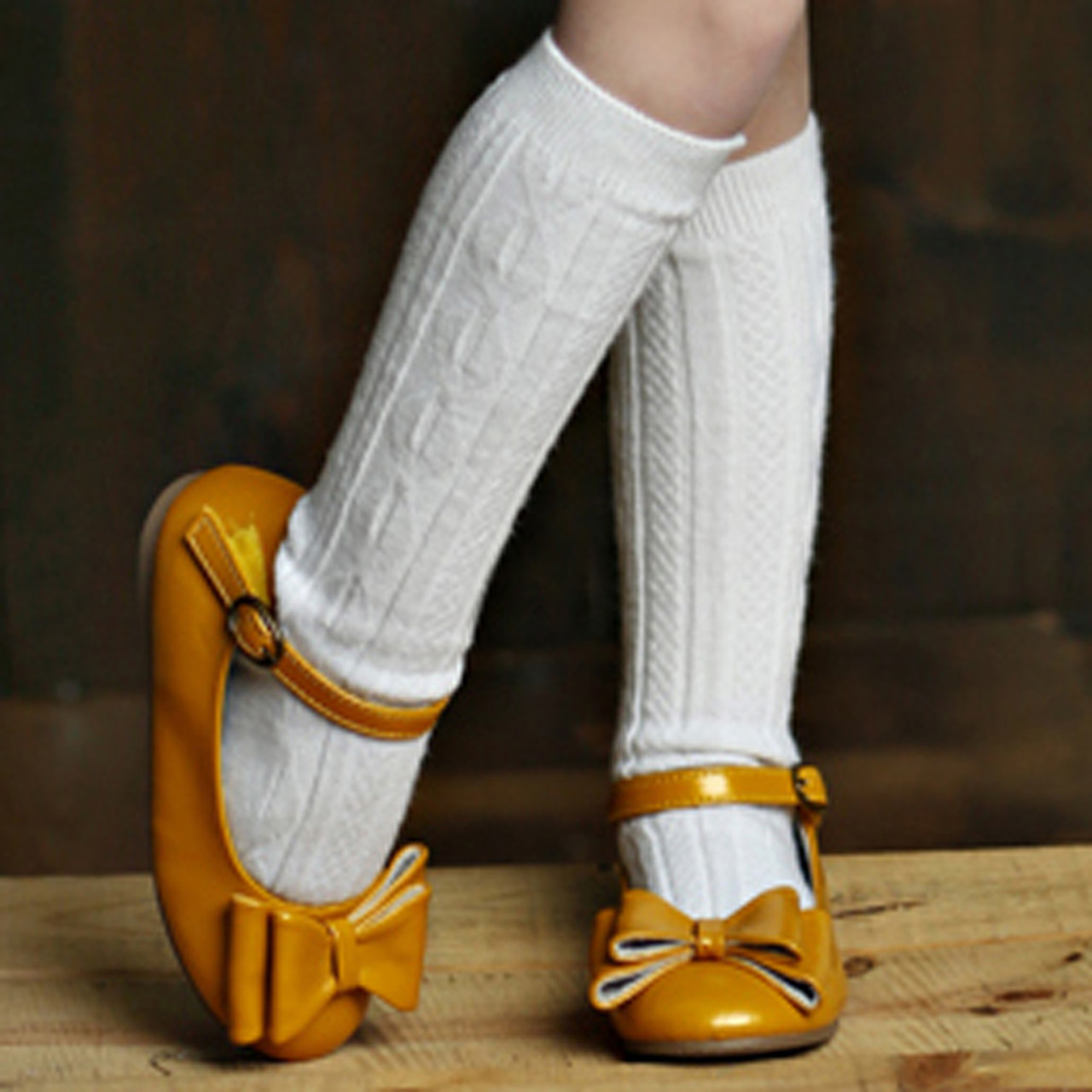 Jefferies Socks Rib Pom Pom Knee High Socks - White