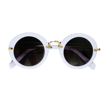 Blueberry Bay   Round Sunnies Sunglasses - White - size One Size