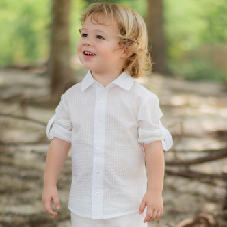 Evie's Closet White Truffle Boy's Shirt - size 4