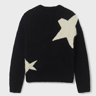 Mayoral              Stars Mockneck Sweater - Black / White - size 10