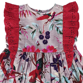 Yo Baby   Tropical Paradise Dress w/Eyelet Accents - Multi - size 8
