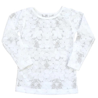Be Girl Clothing    Essential Layering Top - White Lace - size 12M