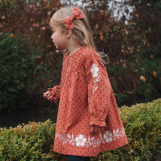 Lali Kids - Floral Embroidered Tulip Dress - Moonlight