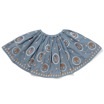 Lali Kids    Floral Embroidered Twirly Skirt - Blue - size 8