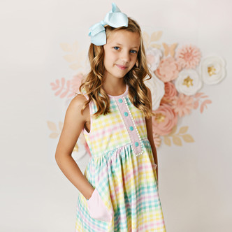 Swoon Baby by Serendipity            Rainbow Bright Rainbow Gingham Dress - size 4