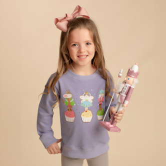 Lemon Loves Lime                   Holiday Nutcracker Cupcake Sweatshirt - Persian Violet **PRE-ORDER**