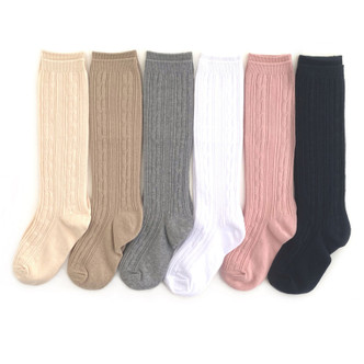 Little Stocking Co Cable Knit Knee High Socks - Oat