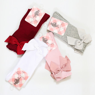 Be Girl Clothing   Bow Happy Knee Socks - Strawberry Spice - Size Large (7-10Y)