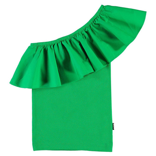 Molo                   Rebecca One-Shoulder Organic Top - Green Bee - size 11/12