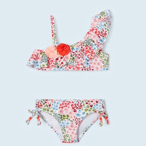 Mayoral                Floral Adventures Asymmetric Ruffled 2pc Bikini Swimsuit - Multi