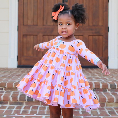 Be Girl Clothing Pumpkin Obsessed Garden Twirler Dress - size 4T