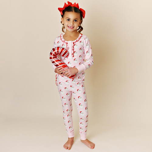 Swoon Baby by Serendipity     Santa Baby 2pc Butterknit Ruffle Pocket PJ Set