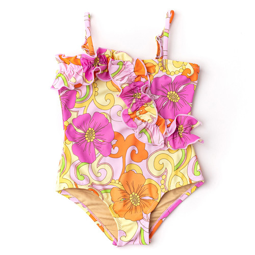 Shade Critters    Groovy Blooms 1pc Ruffle Front Swimsuit