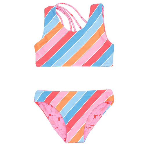 Feather 4 Arrow   Summer Sun 2pc Reversible Bikini Swimsuit - Multi Stripe