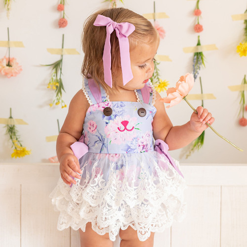 Be Girl Clothing         Bouquet Of Spring Valencia Bunny Skirted Romper