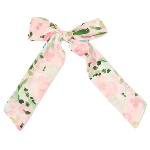 Be Girl Clothing         Baskets & Bunnies Long Tail  Bow - Pastel Floral