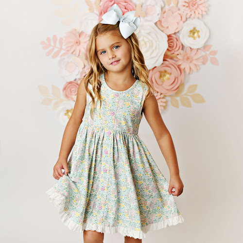 Swoon Baby by Serendipity            Spring Ditsy Prim Eyelet Bow Dress