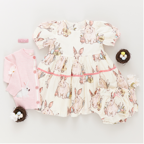 Pink Chicken    Easter Maribelle 2pc Dress Set - Bunny Friends - size 6-12M