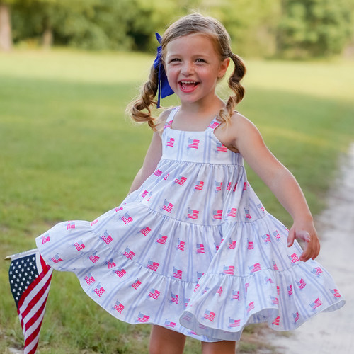 Be Girl Clothing                    Stars & Stripes Garden Twirler Dress