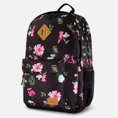 Lunch Box, Black Botanical Flower Print - Deux par Deux Bags