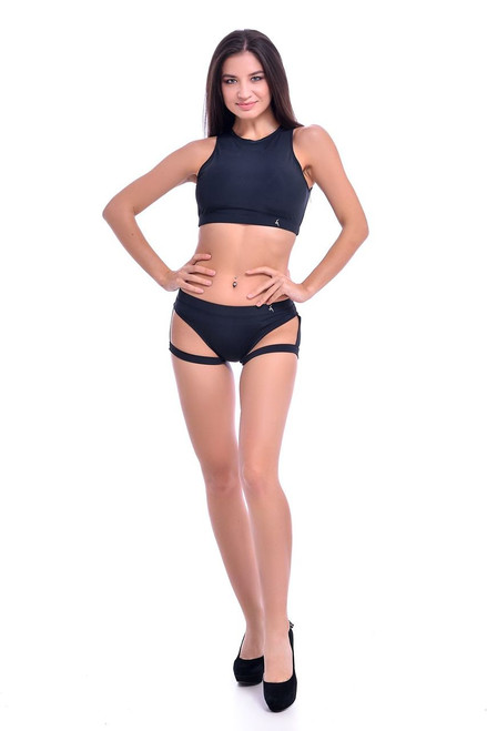 Pole Dance Top Amber Black