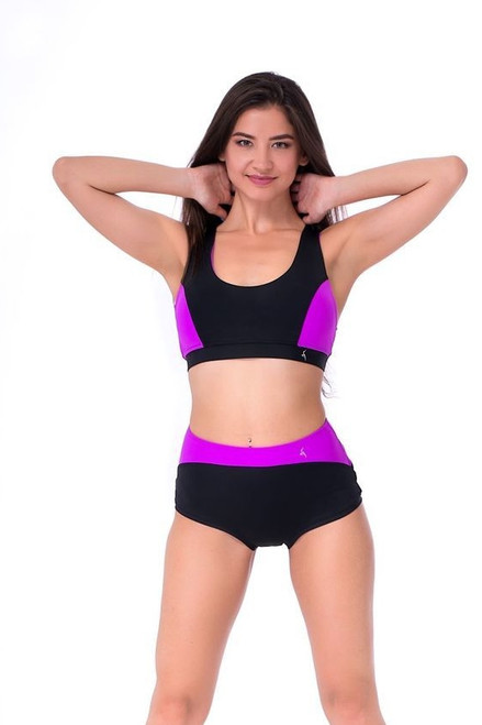 Pole Dance Shorts Chloe Black-Fuxia