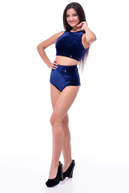 Workout Shorts Victoria Velour-Indigo