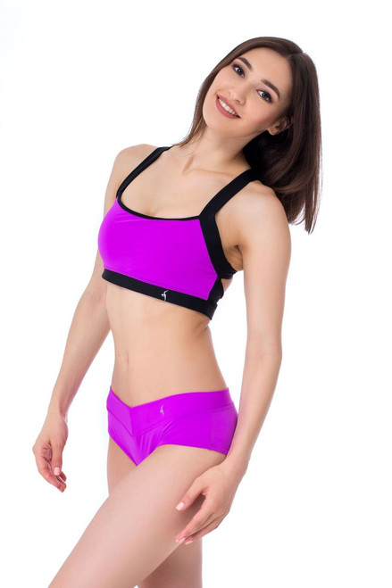 Pole Dance Top Charlotte Fuxia-Black