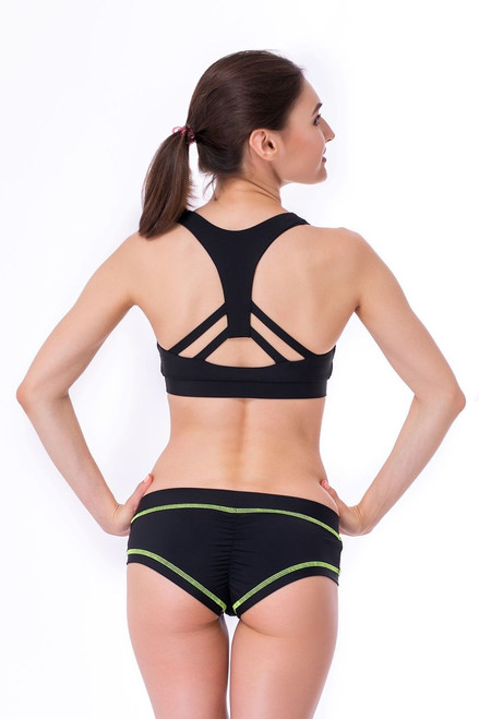 Yoga Shorts Layla Black-Light Green