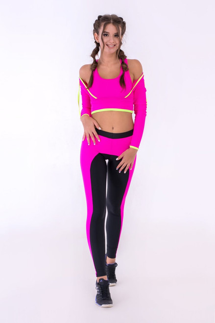 Pole Dance Leggings Emily Black-Pink