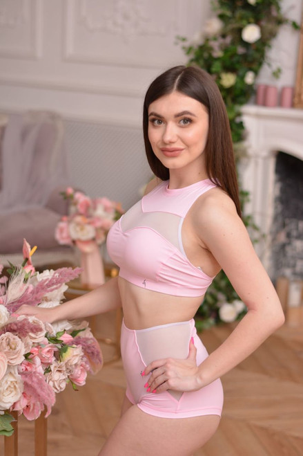 Top Emerald Pastel-Pink, Sport Top, Fitness Top, Sweet Berries Top, Bra, Sport Bra, Fitness Bra, Poledance Bra