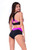 Workout Shorts Chloe Black-Fuxia