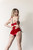 Shorts Penelope Velour-Red - suspended high waist velvet pole wear