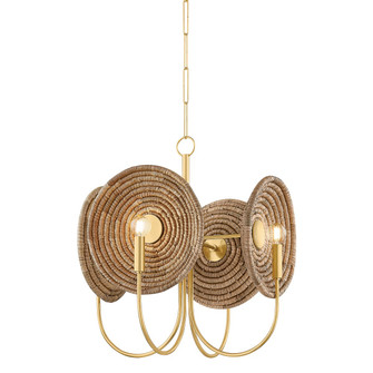 Ashby Four Light Chandelier in Aged Brass (428|H1020704-AGB)
