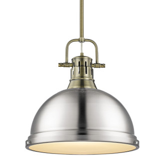 Duncan One Light Pendant in Aged Brass (62|3604-L AB-PW)