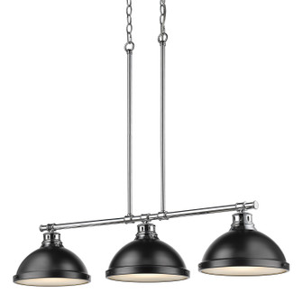 Duncan Three Light Linear Pendant in Chrome (62|3602-3LP CH-BLK)