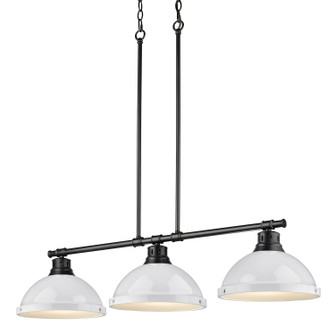 Duncan Three Light Linear Pendant in Matte Black (62|3602-3LP BLK-WH)